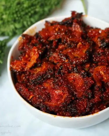 Kakarakaya Pickle - Authentic Andhra Bitter Gourd Pickle Homemade Style